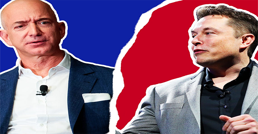O sucesso e a disputa entre Elon Musk e Jeff Bezos